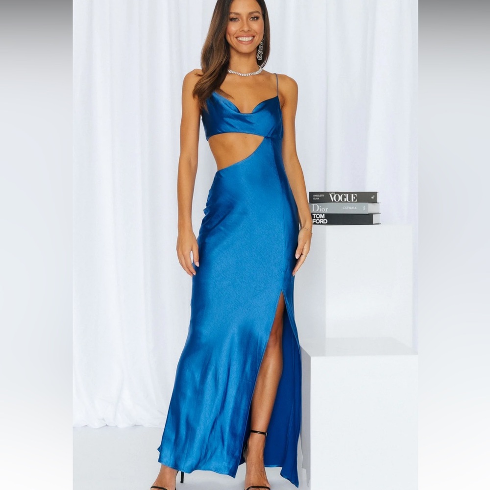 Oceanic Eyes Satin Maxi Dress